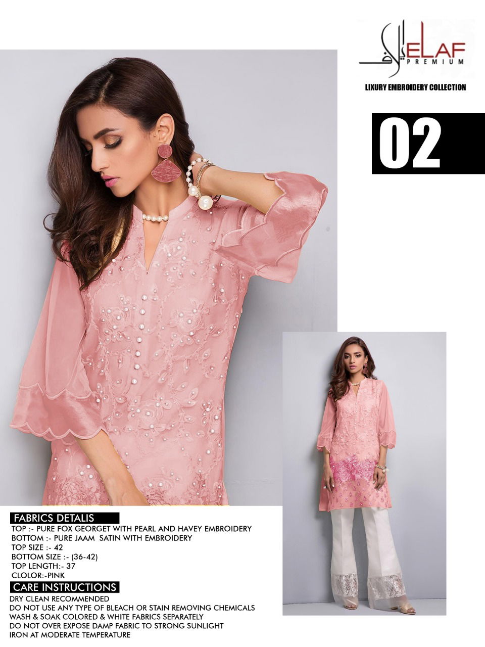 Embroidery Special Edition Pure Georgette Kurti With Bottom Wear